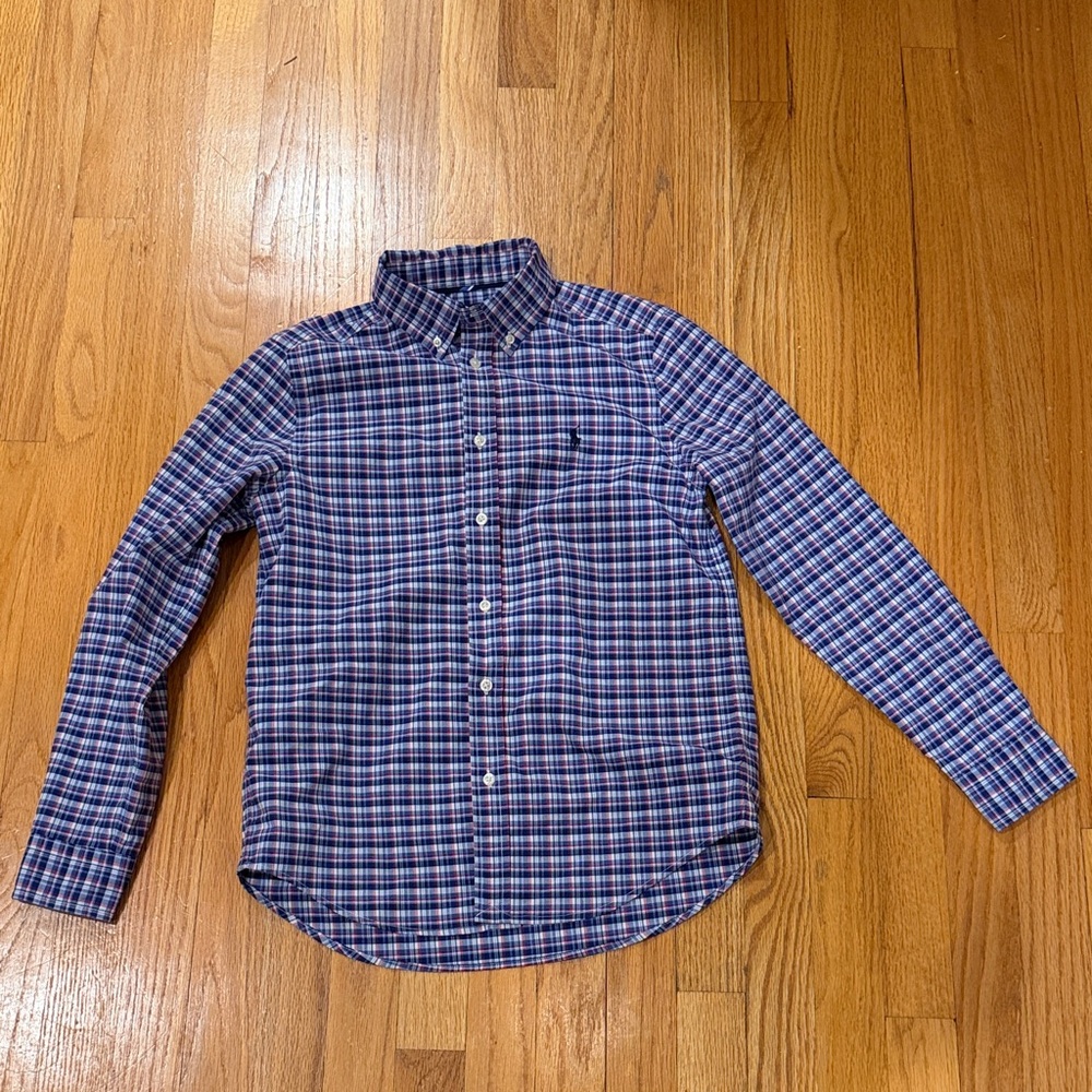 Lot of 2 Polo Ralph Lauren Boys Checkered Button-Down Shirts - Size 14-16 - L - Picture 2 of 11